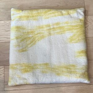 West Elm Yellow and White Throw Pillow Cover 20”x20”